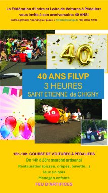 Images d'anniversaire, ballons, photo des voitures à pédales, texte explicatif